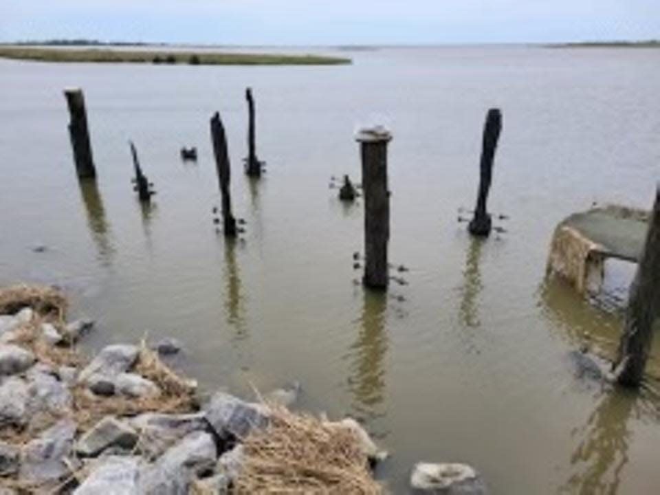 A fishing pier in Pointe-aux-Chenes was destroyed by fire.