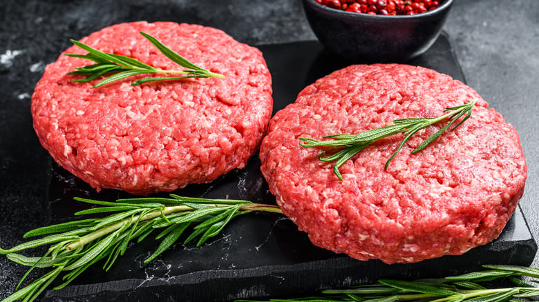 ground beef patties with rosemary