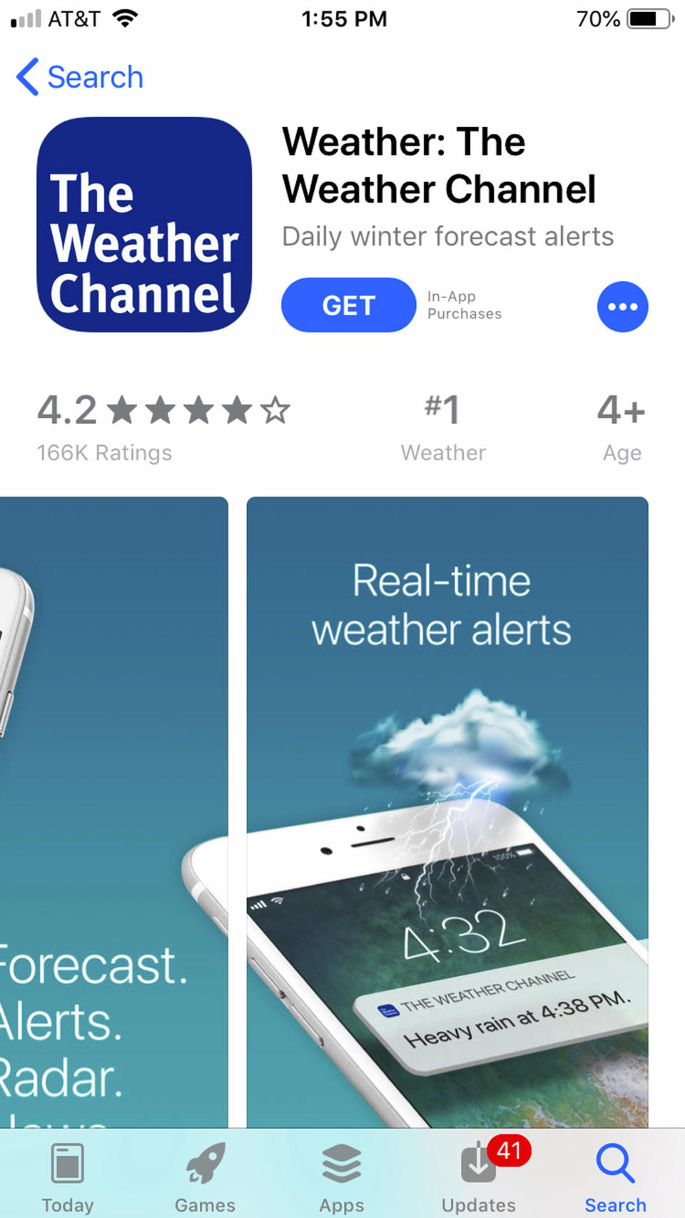 A mobile phone with The Weather Channel app is seen Friday, Jan. 4, 2019. Los Angeles City Attorney Michael Feuer said Friday that owners of The Weather Channel app, one of the most popular mobile weather apps, used it to track people's every step and profit off that information. Feuer said the company misled users of the popular app to think their location data will only be used for personalized forecasts and alerts. A spokesman for app owner IBM Corp. says it's been clear about the use of location data and will vigorously defend its "fully appropriate" disclosures. (AP Photo/Brian Melley)