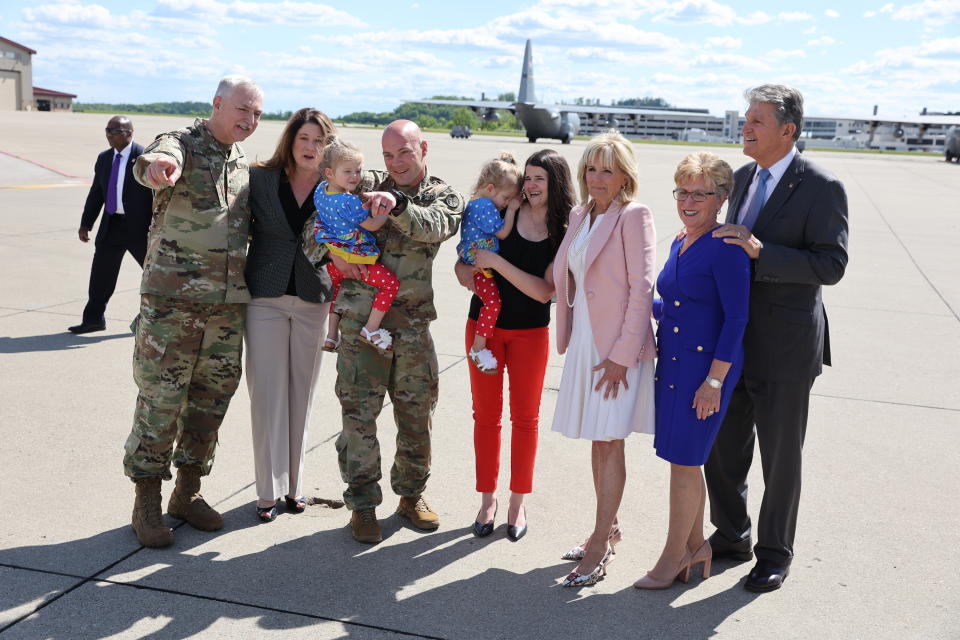 First lady Jill Biden arrives in Charleston, W.Va., Thursday, May 13, 2021. (Oliver Contreras/The New York Times via AP, Pool)