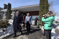 Liberal leader Philippe Couillard leaves a campaign stop in Saint-Jerome, Quebec April 4, 2014. Quebec voters will go to the polls in a provincial election April 7. REUTERS/Christinne Muschi (CANADA - Tags: ELECTIONS POLITICS)