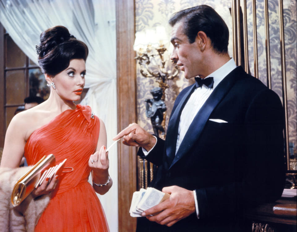 Eunice Gayson and Sean Connery in “Dr. No.”