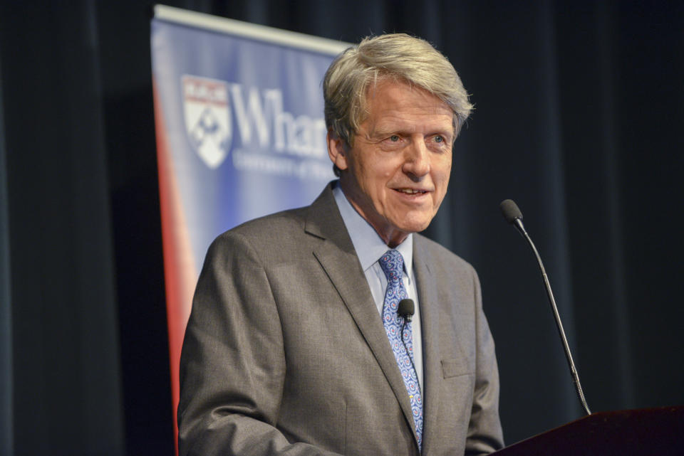 Robert Shiller speaks at a Wharton conference in New York about the impact of the 2008 financial crisis. (Credit/Shira Yudkoff)
