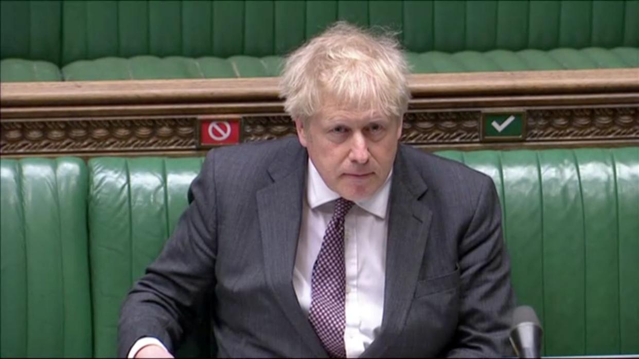 <p>Boris Johnson at PMQs on Wednesday</p> (REUTERS)