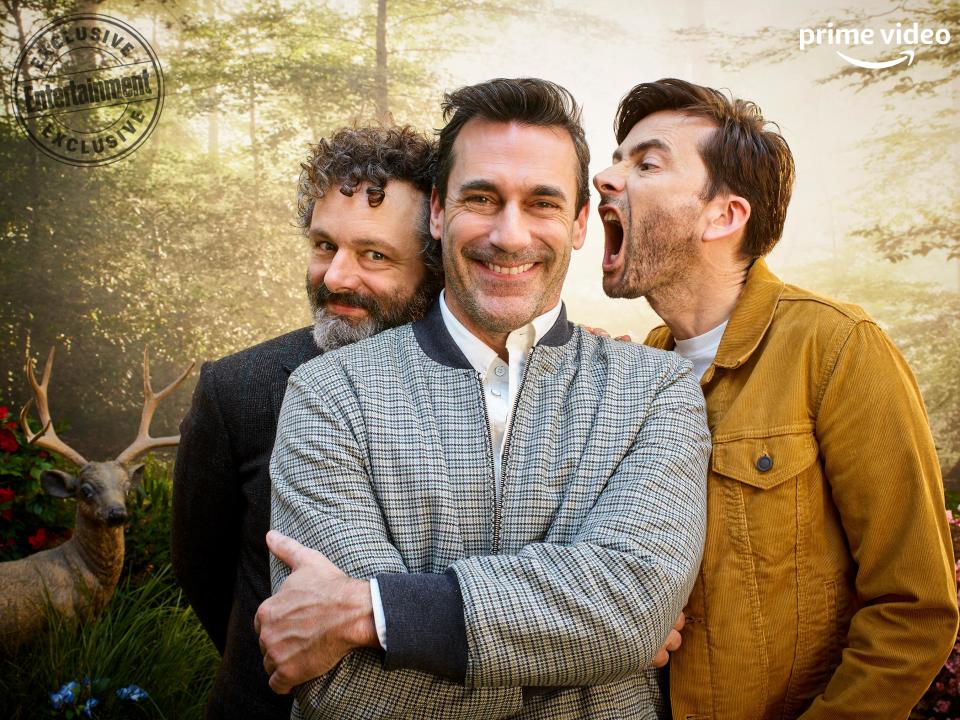 Michael Sheen, Jon Hamm, and David Tennant (
 Good Omens )