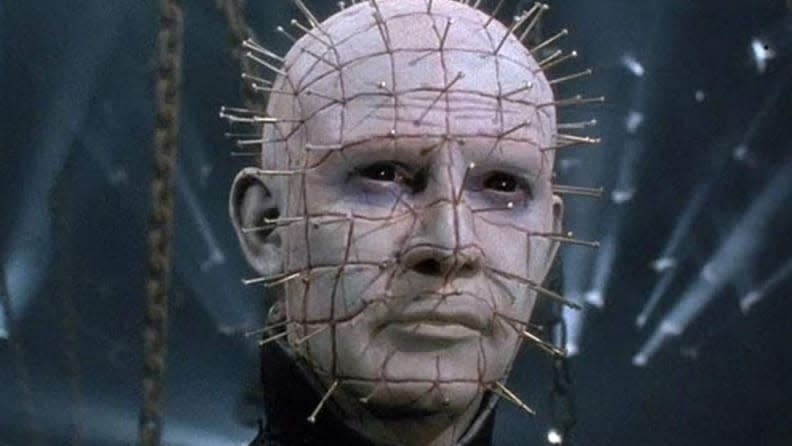 Doug Bradley, seen here in 1988's "Hellbound: Hellraiser II," played Pinhead in eight installments of the "Hellraiser" horror franchise.