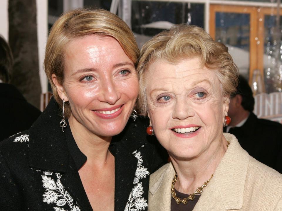 Actors Emma Thompson (L) and Angela Lansbury in 2006 (Kevin Winter/Getty Images)