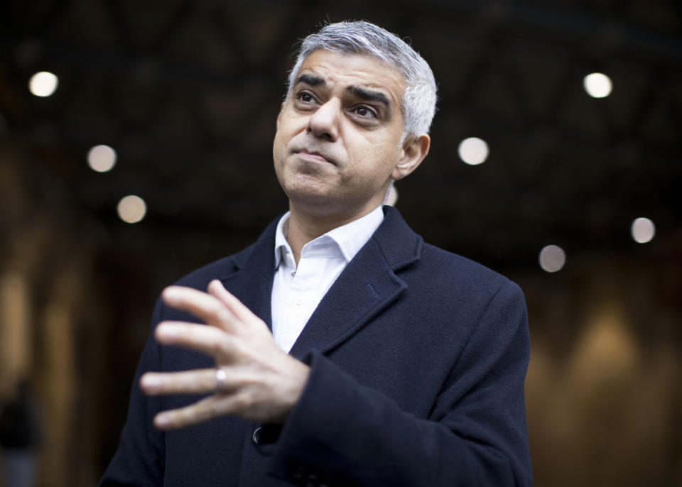 Mayor of London Sadiq Khan talking to commuters at London Bridge station at the start of his campaigning for the London Mayoral election. (Photo by Rick Findler/PA Images via Getty Images)