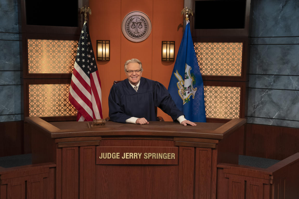 Jerry Springer takes the bench in 'Judge Jerry' (Photo: Virginia Sherwood/NBC)