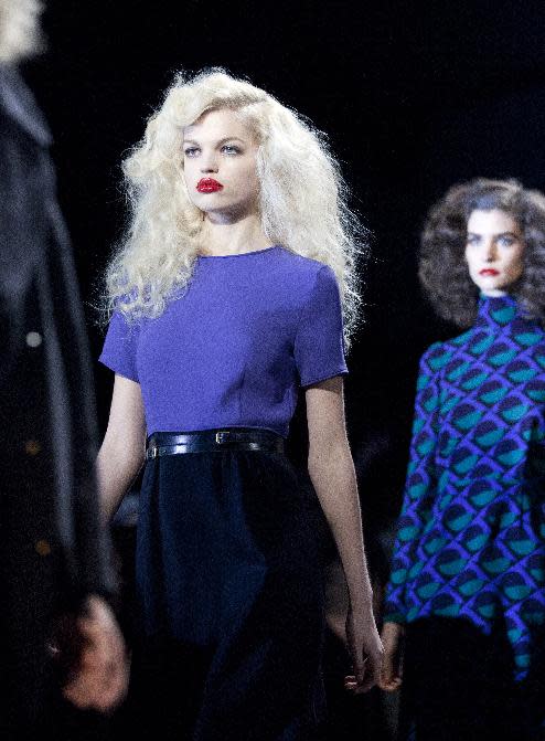 A model walks the runway during the Marc by Marc Jacobs Fall 2013 fashion show during Fashion Week, Monday, Feb. 11, 2013, in New York. (AP Photo/Karly Domb Sadof)