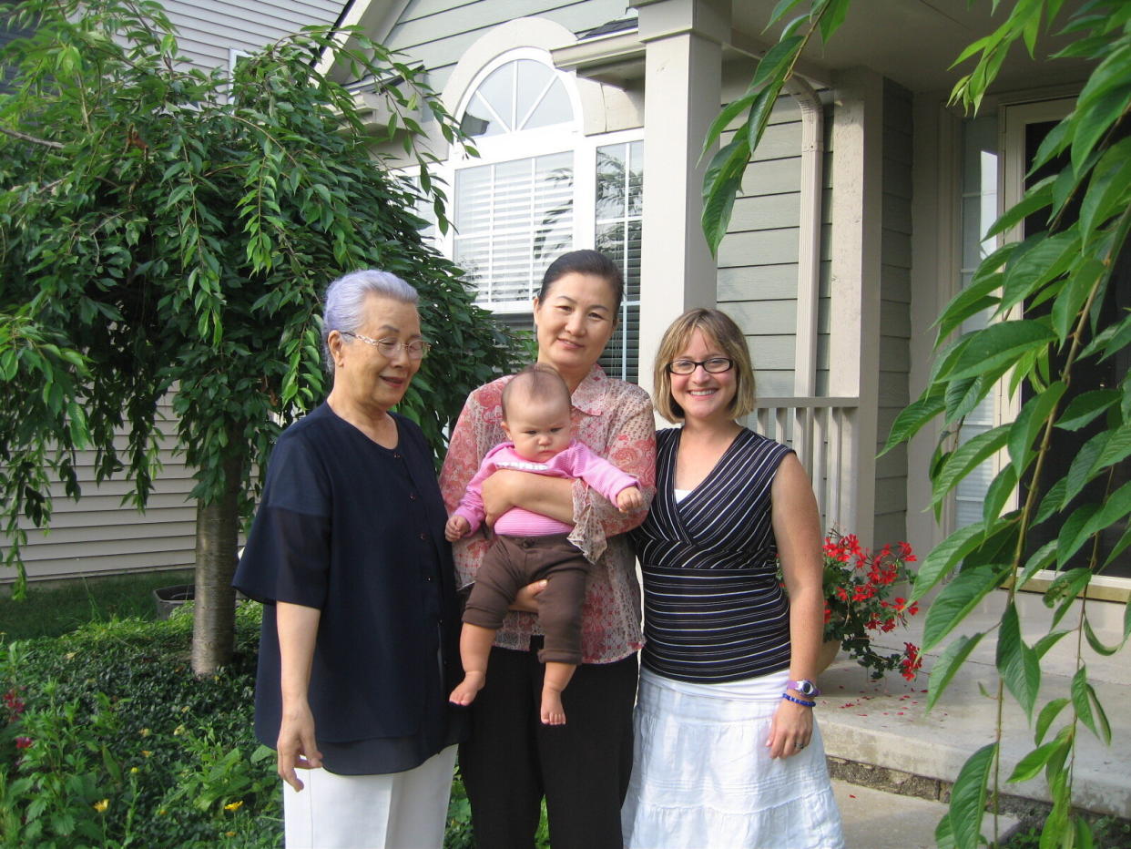 Kendra Stanton Lee (right) with her daughter, Madigan, and Madigan's great-grandmother Myung Namm (far left) and grandmother Mi Ja Lee, in 2008. (Photo: Courtesy of Kendra Stanton Lee)