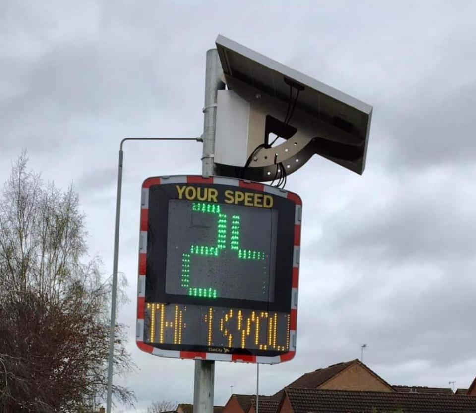 Worcester News: The Vehicle Activated Signs (VAS) on Bath Road.