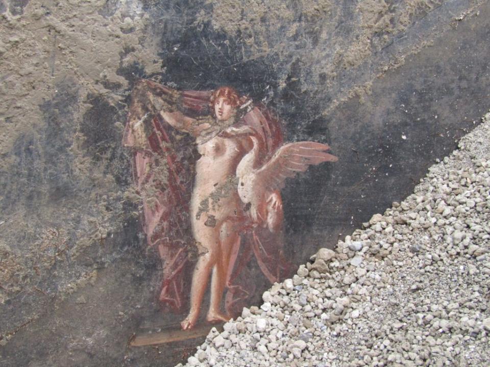 The frescoes were uncovered in the lost city of Pompeii, an archaeological site in Italy’s southern region, which was used as a resort by Rome’s high class. via REUTERS