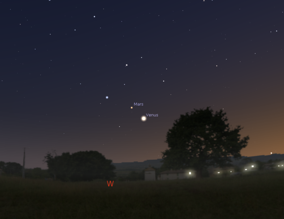 Mars and Venus will have a close encounter in June in our skies.