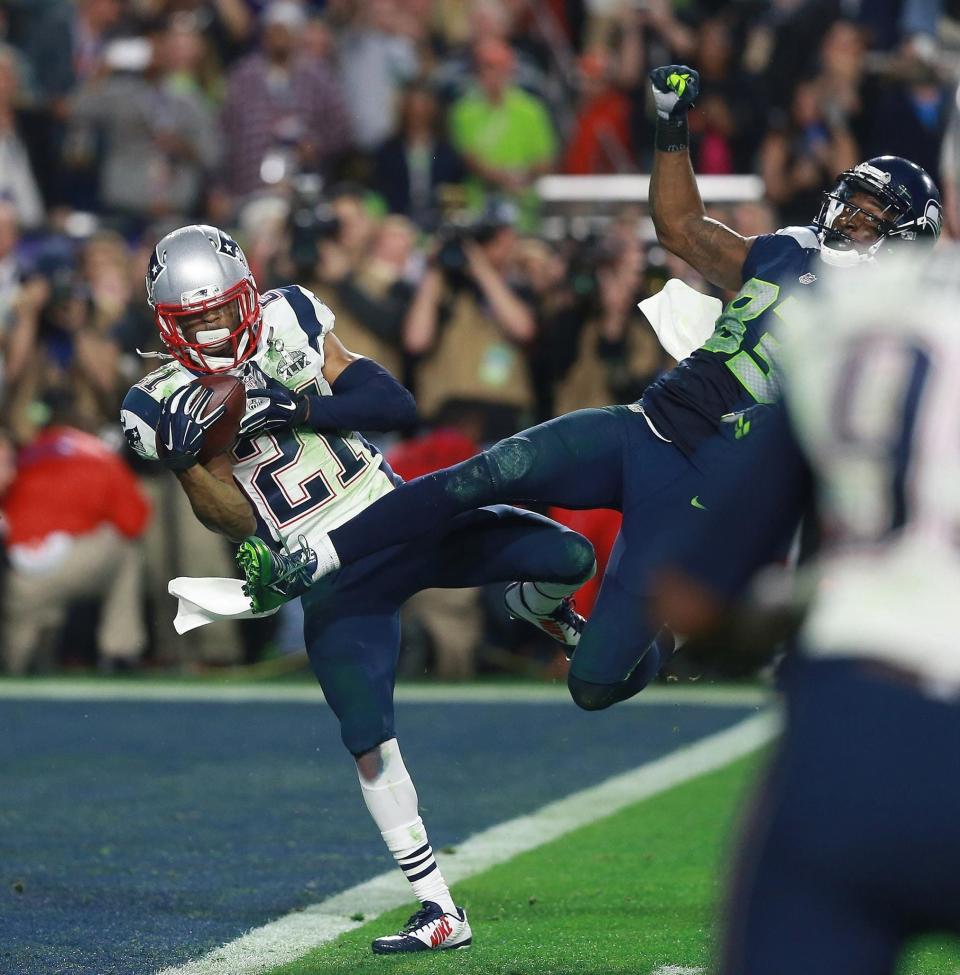 Patriots strong safety Malcolm Butler, left, who intercepts a pass in the final moments of Super Bowl LXIX to help the Patriots win their fourth championship, was an undrafted free agent.