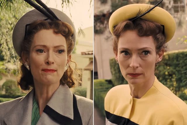 <p>Universal Pictures</p> Tilda Swinton as Thora Thacker and Thessaly Thacker in 'Hail, Caesar!'