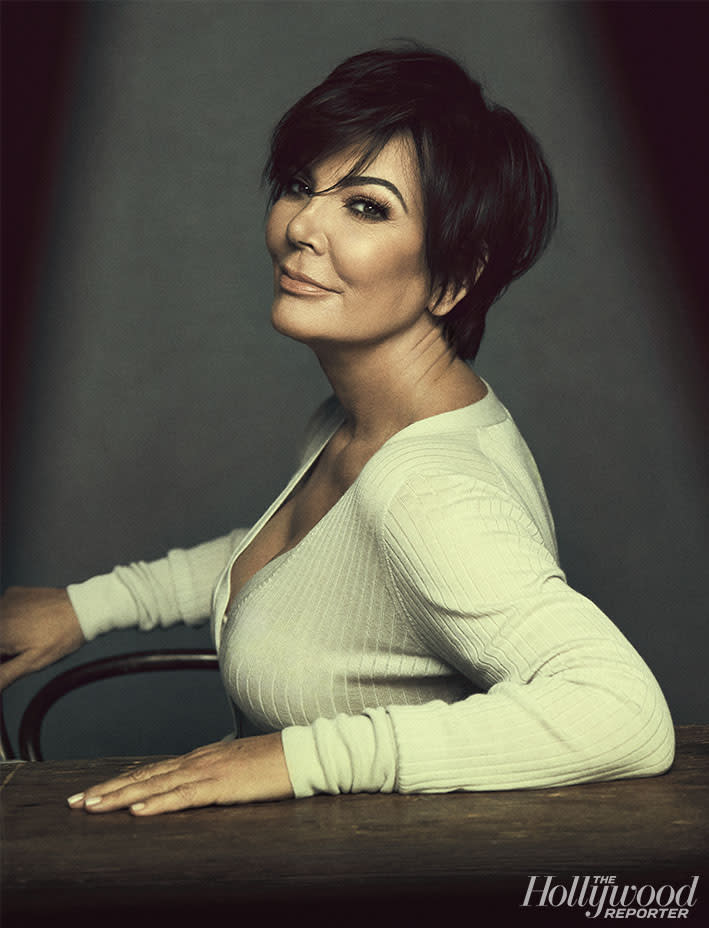 61-year-old Kris Jenner remained more covered up throughout the shoot.