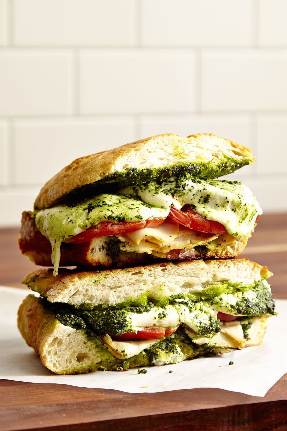 Turkey, Mozzarella and Kale Pesto Panini