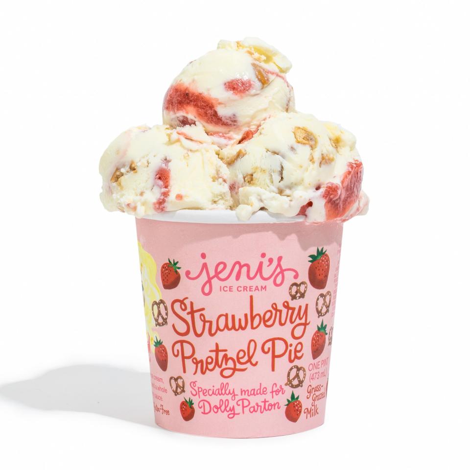 The limited-edition flavor, Strawberry Pretzel Pie, from Jeni's Splendid Ice Creams