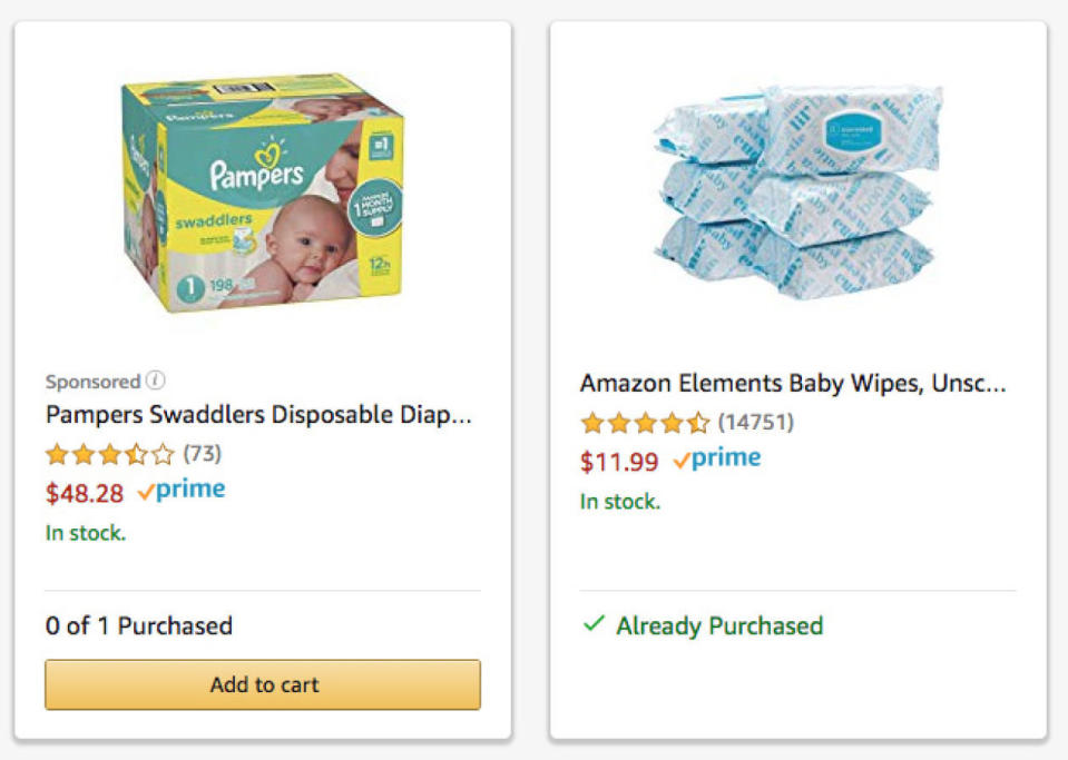 Parents putting together baby registries on Amazon have begun to notice a