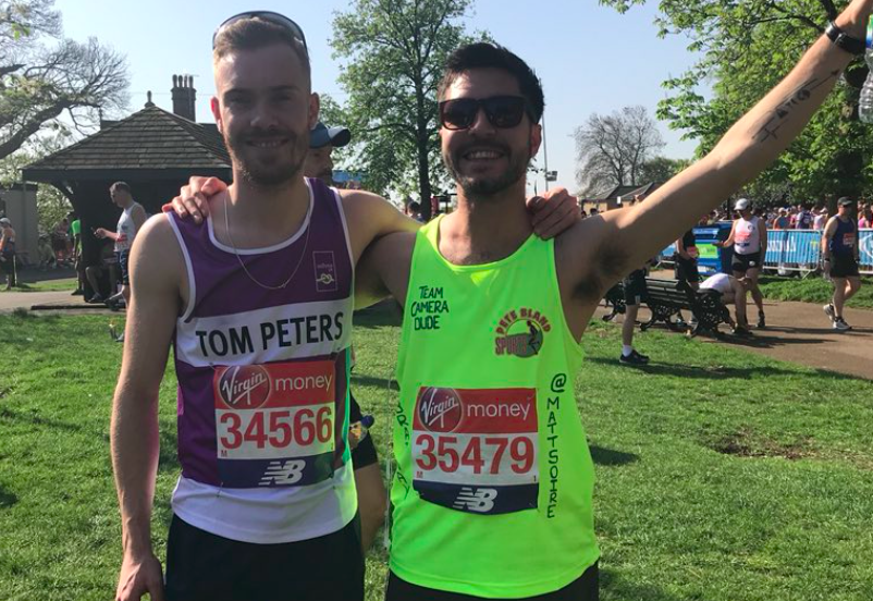 <em>Former Masterchef contestant Matt Campbell (right) has died after collapsing during the London Marathon (Twitter)</em>