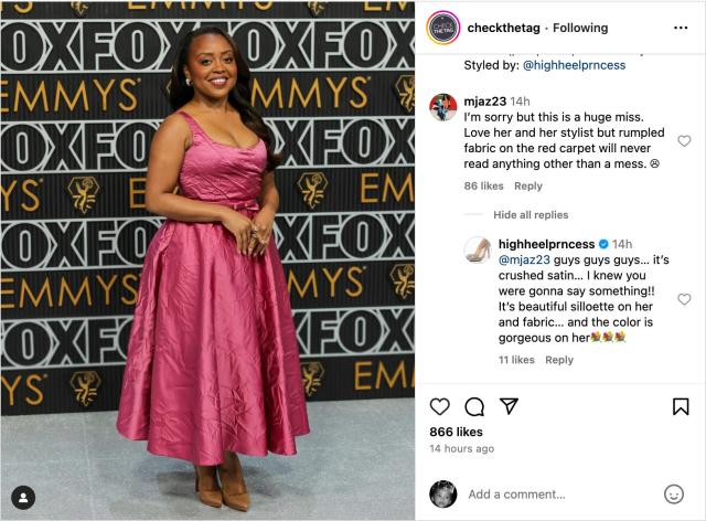 Quinta Brunson's 'Wrinkled' Crushed Satin Dress Goes Viral at 2023 Emmy  Awards - Yahoo Sports