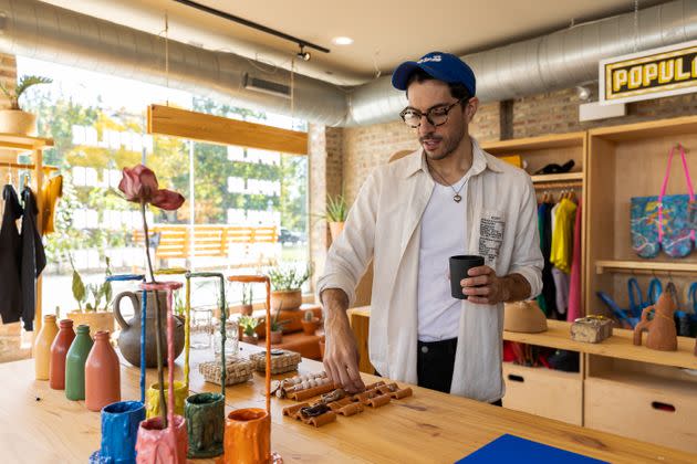 Dom Cordilla is a prop stylist, designer and creative director at Comercio Popular. (Photo: Jesus J. Montero for HuffPost)