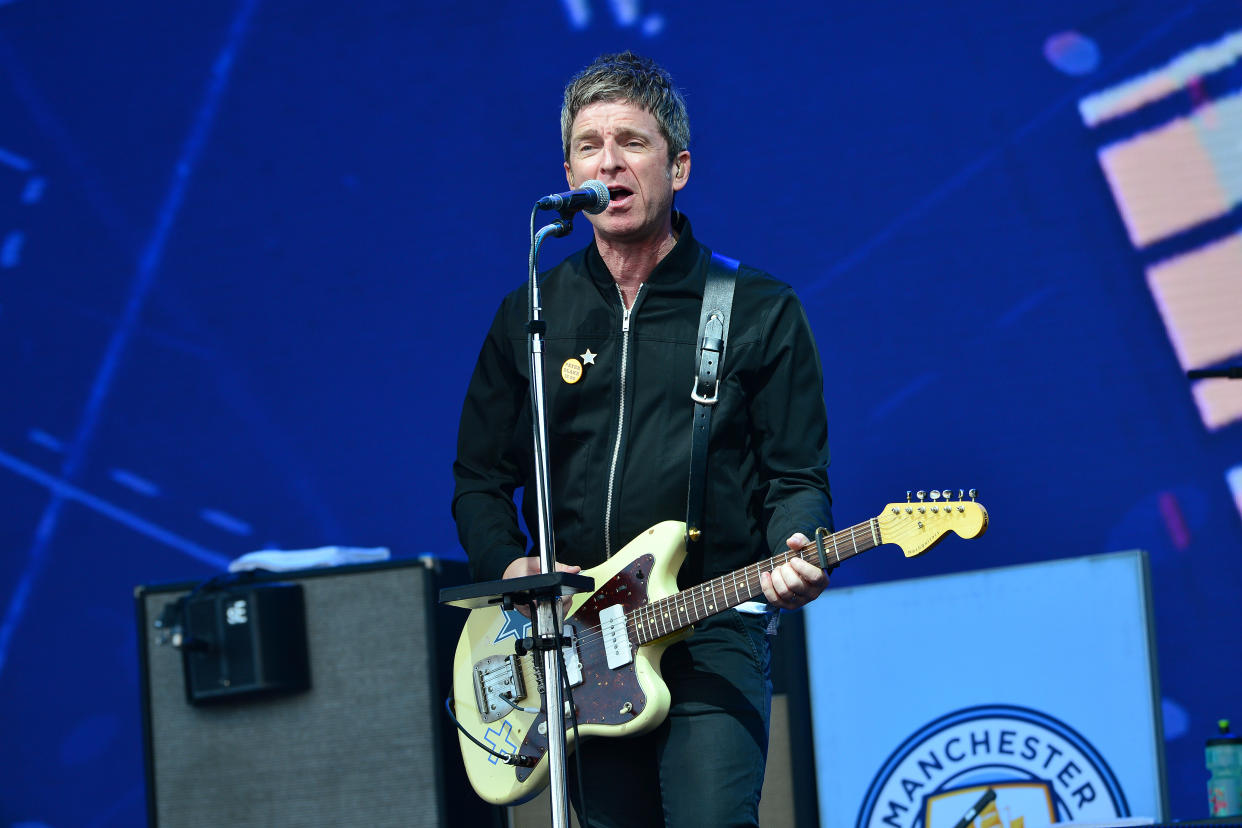 Noel Gallagher performs on the Pyramid Stage during day four of Glastonbury Festival 2022