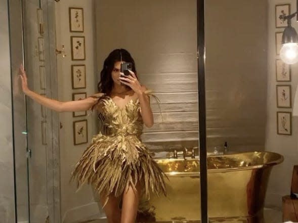 Kendall Jenner taking a selfie in her bathroom