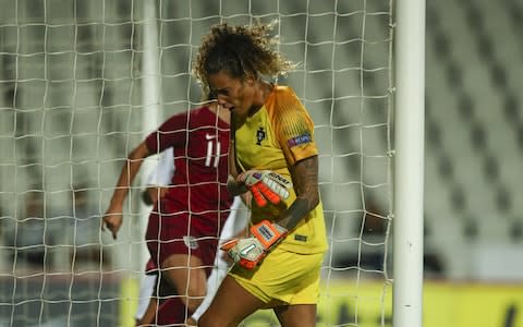 Patricia Morais reacts after conceding a goal  - Credit: Getty images