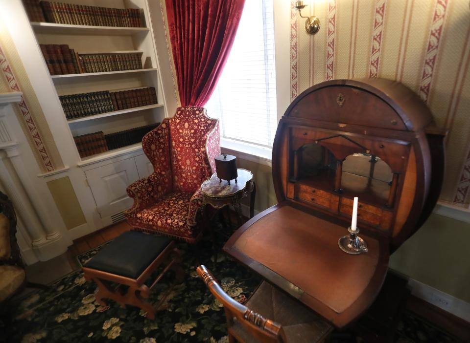 A desk in the Twin Parlors room in Mary Todd Lincoln’s House.Feb. 7, 2023
