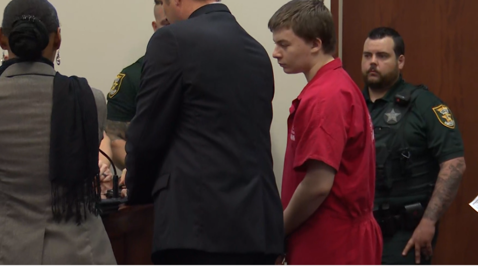 Defense attorneys Rosemarie Peoples, left, and Craig Atack wrap up Wednesday's court proceedings ahead of Aiden Fucci's upcoming sentencing phase in the stabbing death of 13-year-old classmate Tristyn Bailey in St. Johns County.