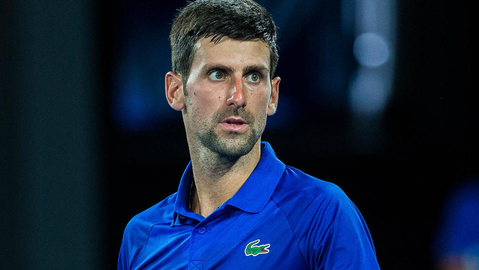 Novak Djokovic in action. (Photo by Chaz Niell/Icon Sportswire via Getty Images