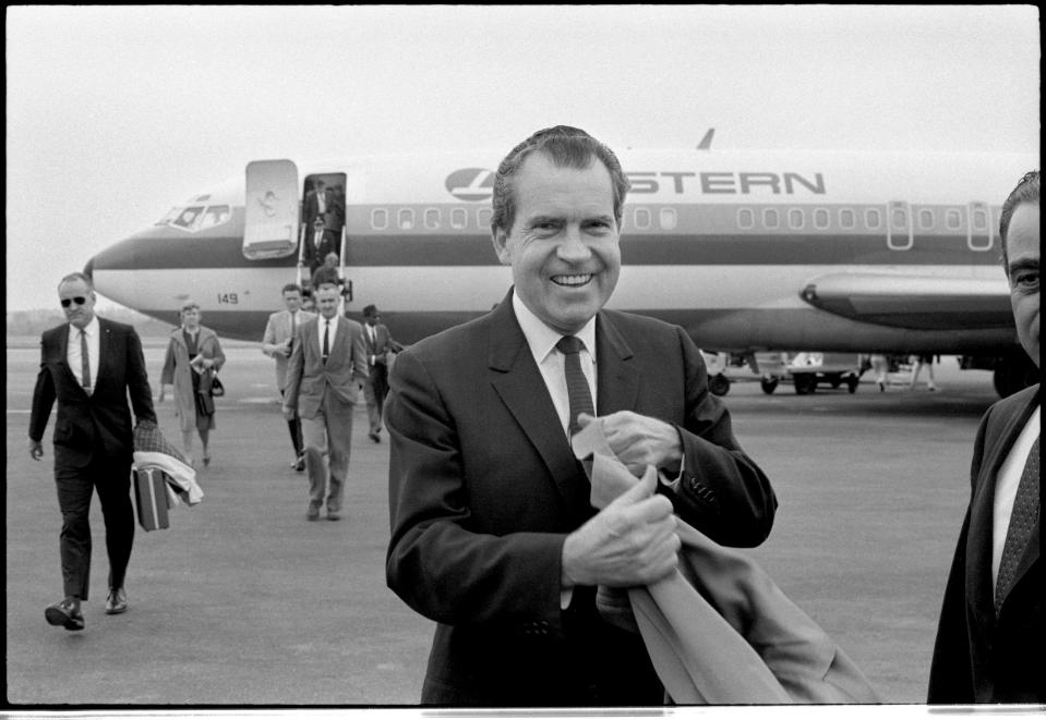 On Jan. 21, 1967, former Vice President Richard Nixon stops at  Jacksonville's Imeson Airport on the way to Gainesville, where he spoke at the University of Florida.