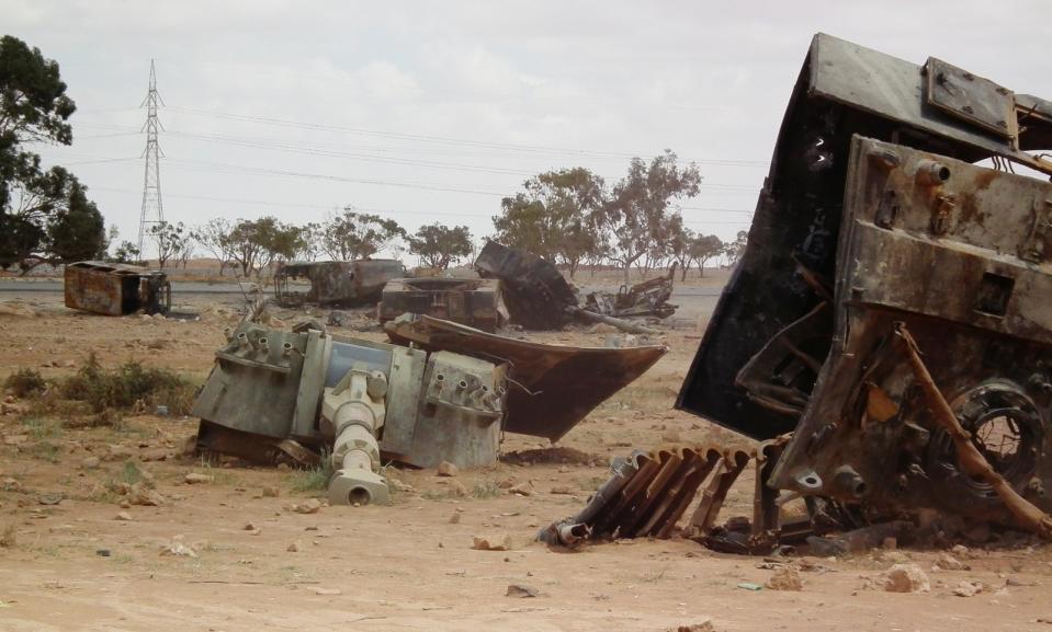 libyan civil war tanks destroyed