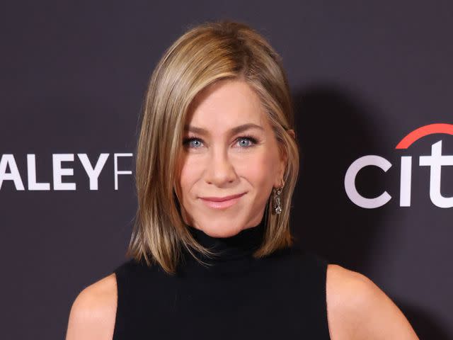 <p>David Livingston/WireImage</p> Jennifer Aniston in April 2024