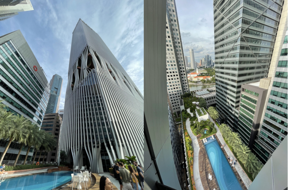 L: Citadines facade. R: View from room, where you can see the Asian Civilisations Museum (Photo: Stephanie Zheng)