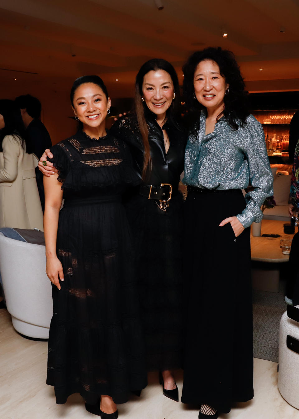 Stephanie Hsu, Michelle Yeoh and Sandra Oh