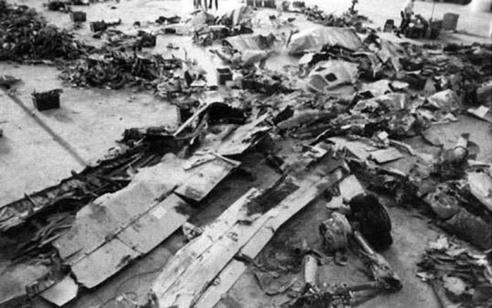 The recovered wreckage from USAir Flight 427, which crashed in Pittsburgh on September 8, 1994. File Photo courtesy of the Federal Aviation Administration