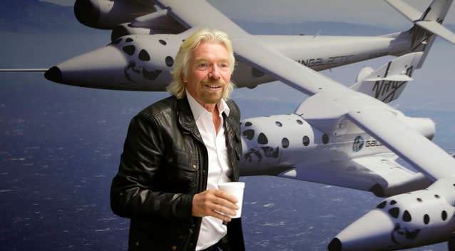 British entrepreneur Richard Branson at the Virgin Galactic hangar at Mojave Air and Space Port in Mojave, US. Photo: AP