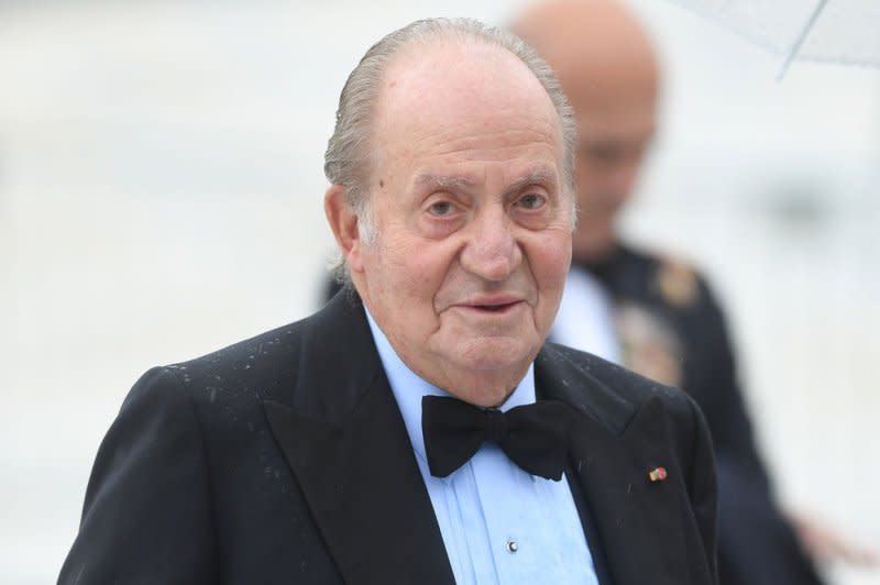 Spanish King Juan Carlos attends a gala banquet to celebrate King Harald V and Queen Sonja's 80th birthdays at the Opera House in Oslo on May 5, 2017. The king abdicated the throne amid scandal, massive unemployment and regional separatism. File Photo by Rune Hellestad/UPI