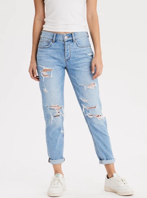 American Eagle Outfitters Tomgirl Jean in light destroy wash