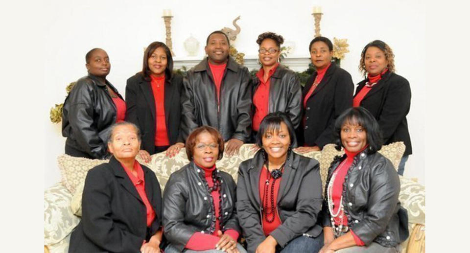 The Quitman 10 in 2013. Front row, from left, Linda Troutman, Lula Smart, April Proctor, and Diane Thomas. Back row, from left, Latashia Head, Sandra Cody, Robert Dennard, Angela Bryant, Nancy Dennard and Kechia Harrison. (Photo: courtesy of Nancy Dennard) (Photo: Yahoo News)