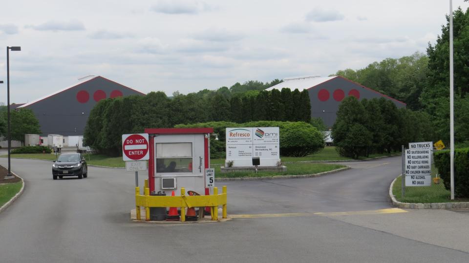 The entrance to the Refresco beverage bottling center in Wharton on May 24, 2022.