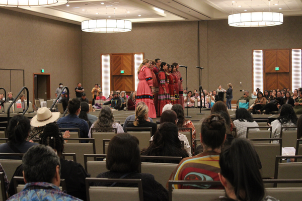 Cherokee Nation Youth Choir performs during Culture Night at the 53rd Annual National Indian Education Association's convention and trade show at the Oklahoma City Convention Center. (Photo by Darren Thompson for Native News Online)