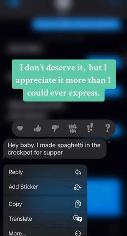 <p>macie.c.w/TikTok</p> Macie Wood's texts from her mother-in-law