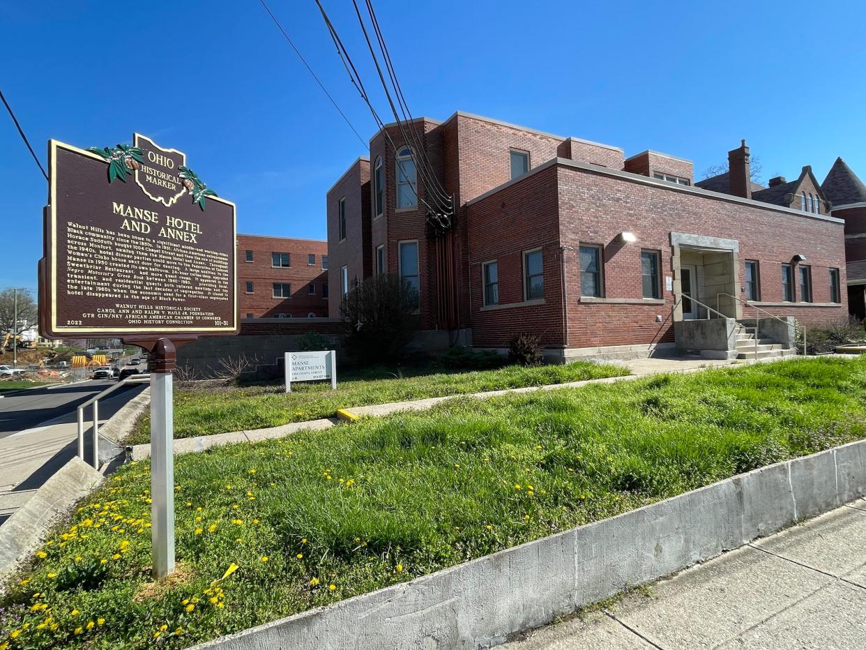 An Ohio historical marker has been placed at the site of the former Manse Hotel in Walnut Hills, to be dedicated May 12, 2023. The hotel was one of the few places to cater to Black guests when other hotels would not allow them to stay. The site is not the Manse Apartments.