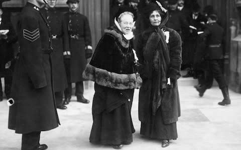 Dr Elizabeth Garrett Anderson (left) with The English suffragette Emmeline Pankhurst  - Credit:  Hulton Archive