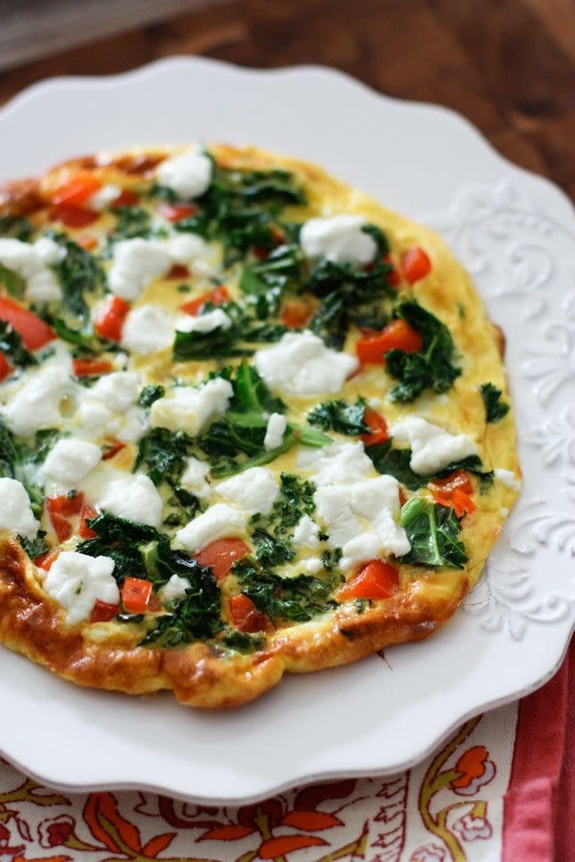 Kale, Red Pepper, and Goat Cheese Frittata