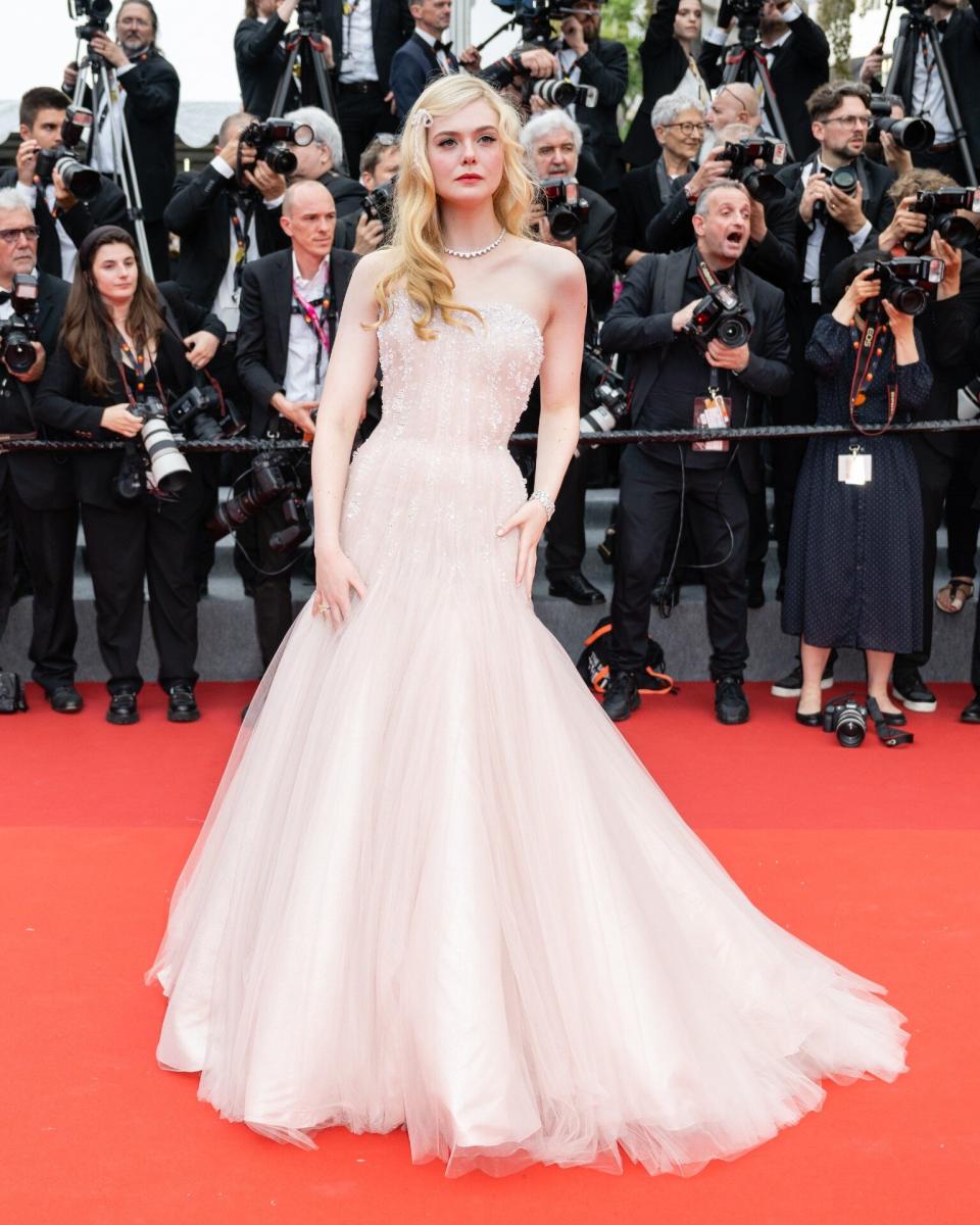 Elle Fanning Blush Gown 2022 Cannes Film Festival Red Carpet